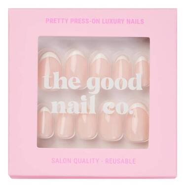 THE GOOD NAIL CO - Press-On Nails Travel Kit Edition - 'MINIMILIST FRENCH' - Short Oval