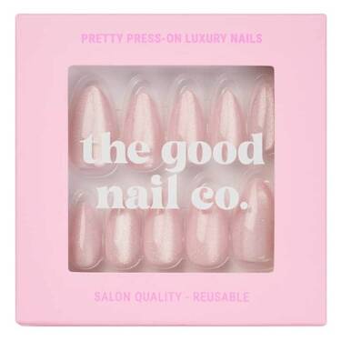 THE GOOD NAIL CO - Press-On Nails Travel Kit Edition - 'PINKY KITTY' - Short Almond