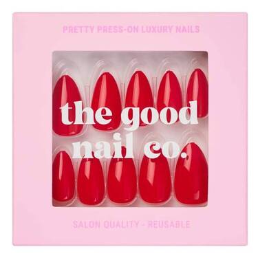 THE GOOD NAIL CO - Press-On Nails Travel Kit Edition - 'LITTLE RED DRESS' - Short Almond