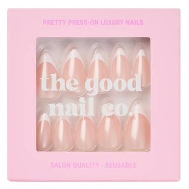 THE GOOD NAIL CO - Press-On Nails Travel Kit Edition - 'SUMMER PEACH FRENCHIE' - Short Almond